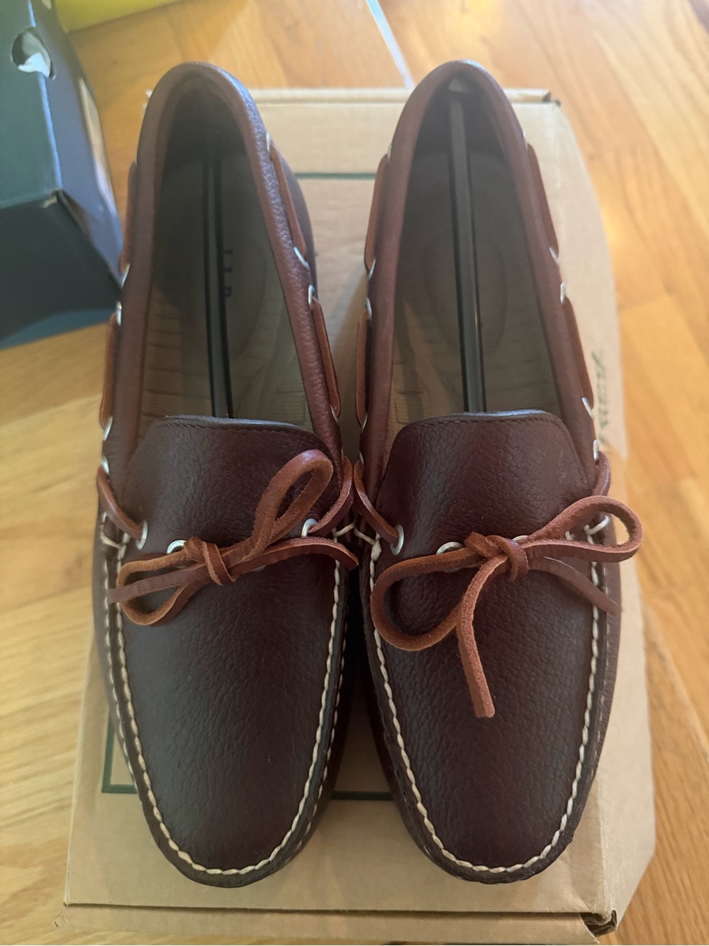 L.L. Bean Men's Dark Brown Leather Boat Shoes